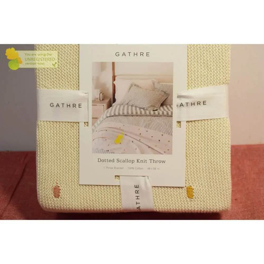 Gathre Twin Knotted Bed Blanket Natural 48x58